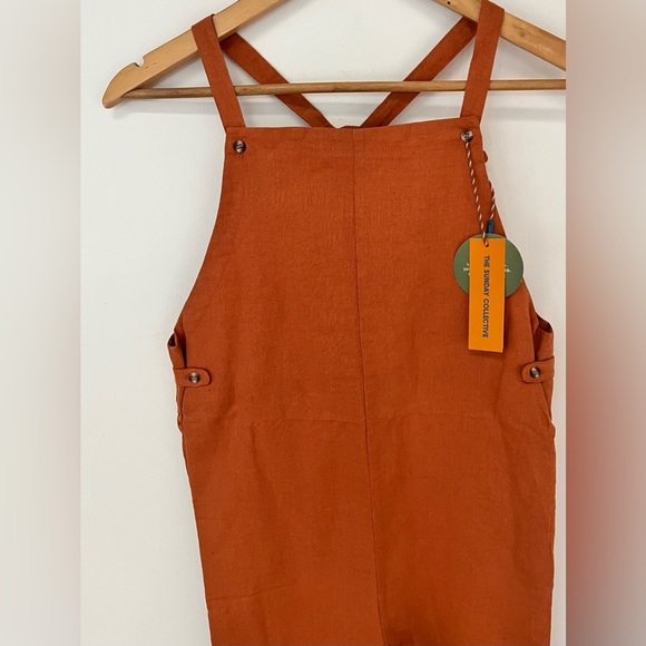 The Sunday Collective Kids 12-13 yrs Jumpsuit Overall Linen/Cotton Blend Argile - Picture 2 of 9